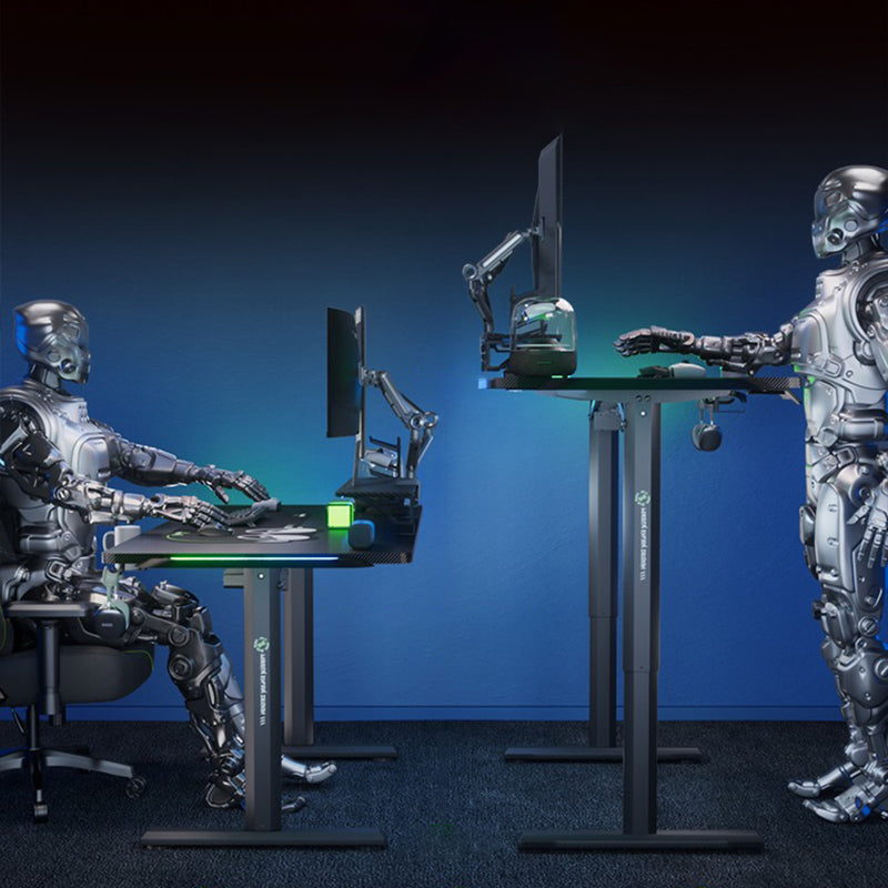 昇降デスク|PCデスク ライト付き 電動タイプ