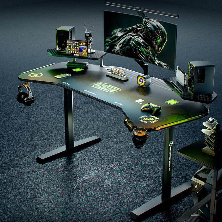 昇降デスク|ハイテクデザイン パソコンデスク ブラック