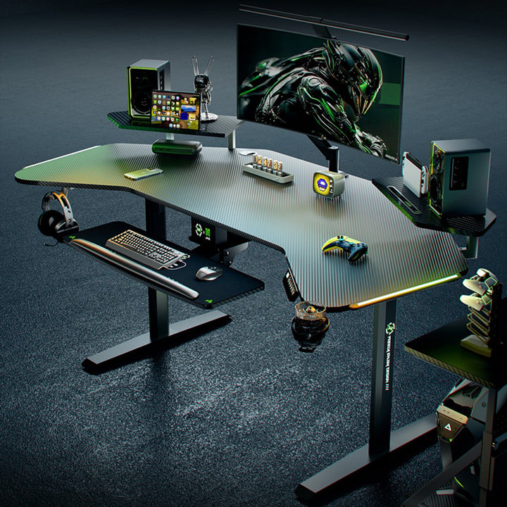 昇降デスク|ハイテクデザイン パソコンデスク ブラック