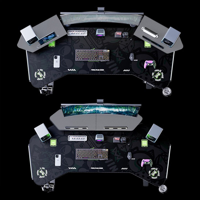 昇降デスク|ハイテクデザイン パソコンデスク ブラック