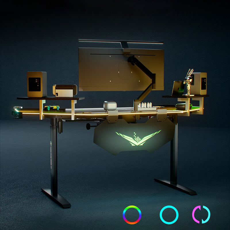 昇降デスク|ハイテクデザイン パソコンデスク ブラック