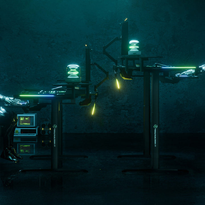 昇降デスク|ハイテクデザイン パソコンデスク ブラック