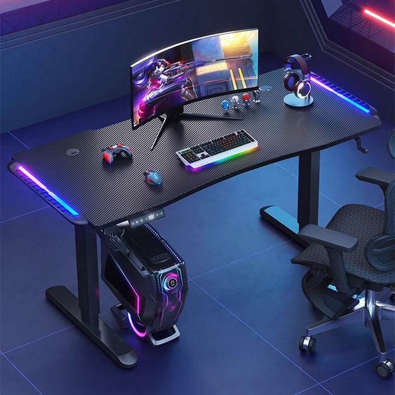 昇降デスク|シンプル ブラックカラー 高さ調整可能