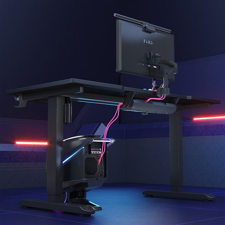 昇降デスク|シンプル ブラックカラー 高さ調整可能