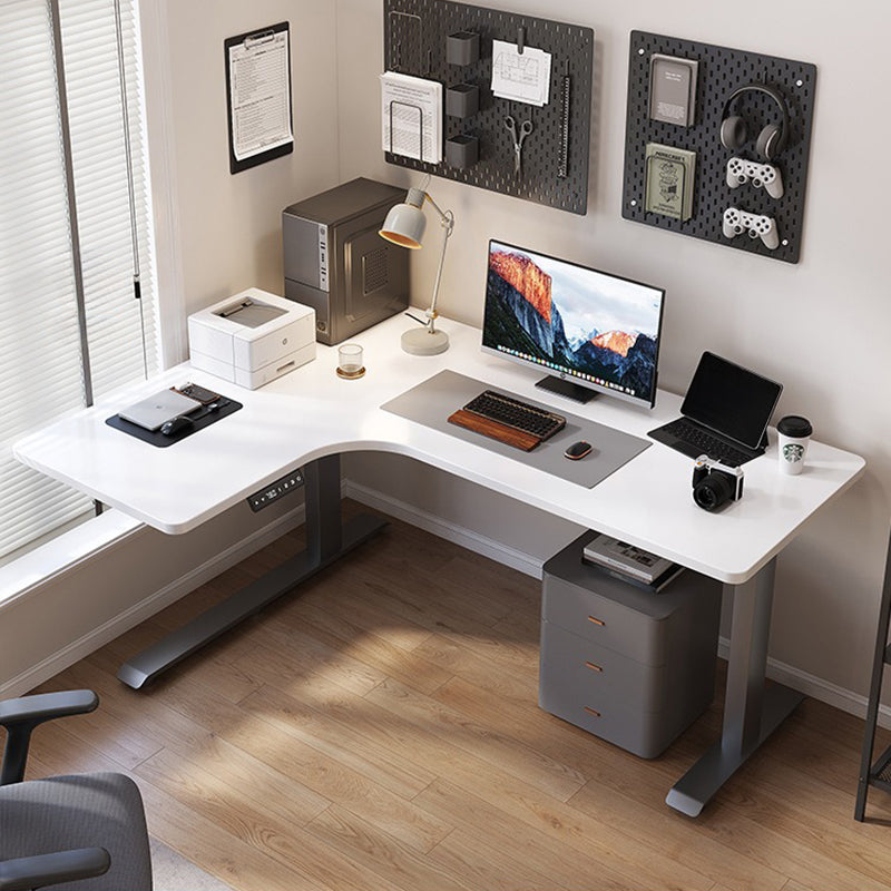 昇降デスク| L字デスク ナチュラル 電動昇降機能