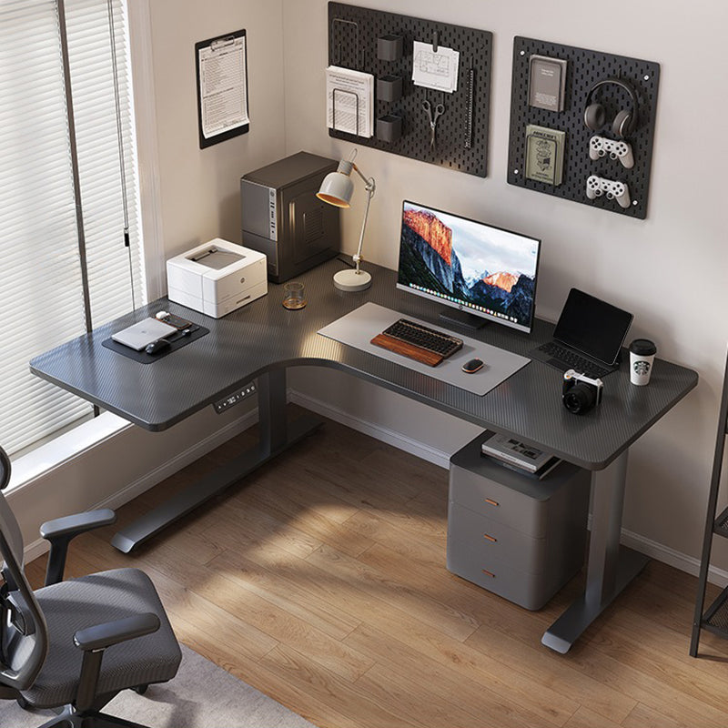 昇降デスク| L字デスク ナチュラル 電動昇降機能