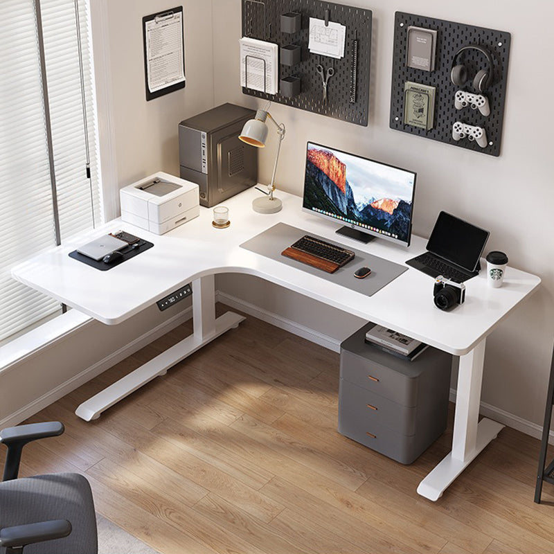 昇降デスク| L字デスク ナチュラル 電動昇降機能