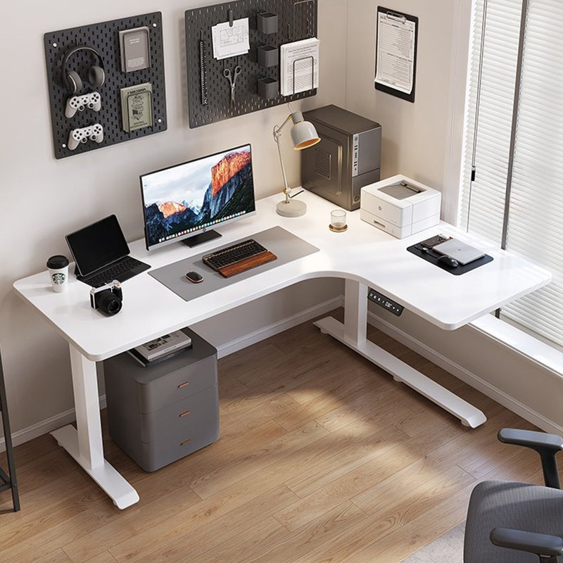 昇降デスク| L字デスク ナチュラル 電動昇降機能