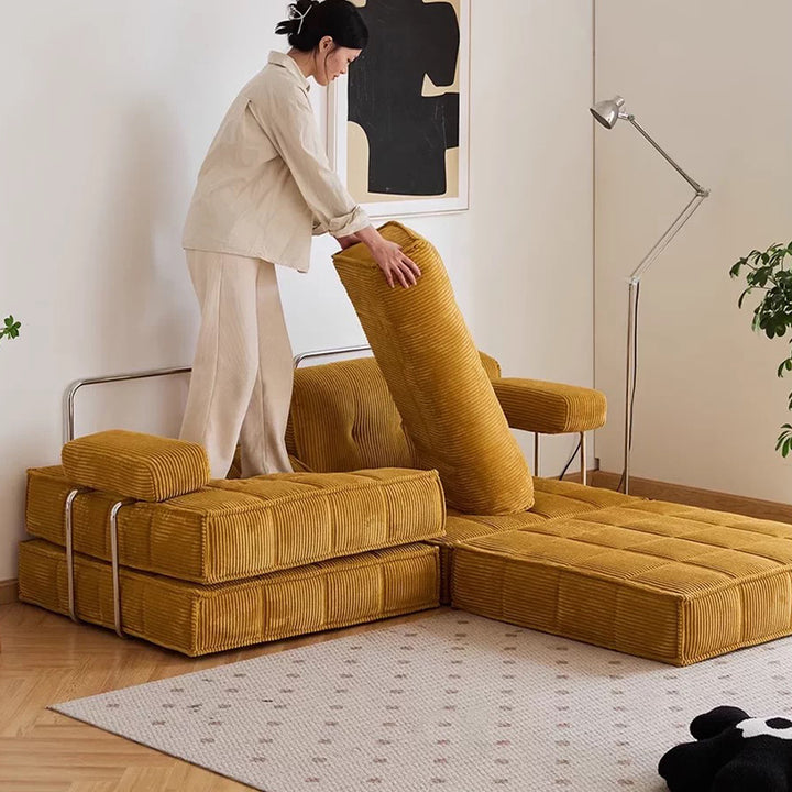 多人掛けソファ｜モジュールデザイン レトロモダン 完成品